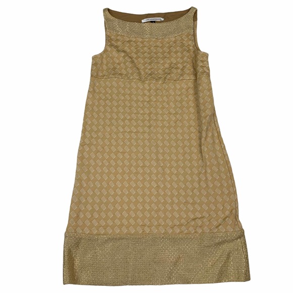 Diane Von Furstenberg Dresses & Skirts - Diane Von Furstenberg Gold Shift Dress 2 X-small
